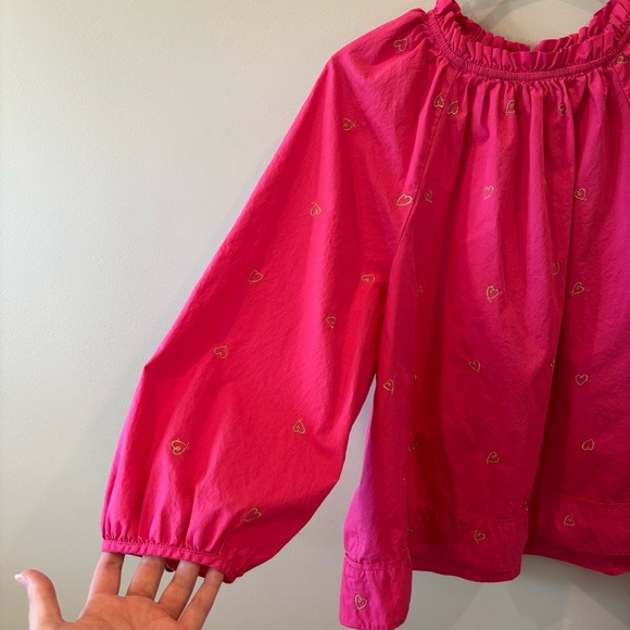 Crown & Ivy Pink Embroidered Heart Blouse - Picture 5 of 8